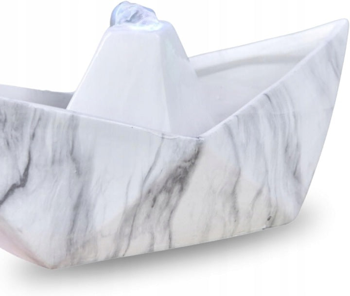 Ceramiczna fontanna stołowa LED 32 cm z efektem marmuru