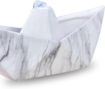 Ceramiczna fontanna stołowa LED 32 cm z efektem marmuru