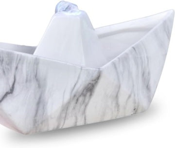 Ceramiczna fontanna wewnętrzna Zen'Light z efektem marmuru i podświetleniem