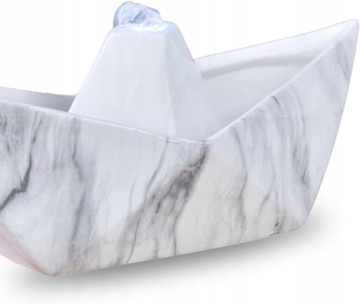 Ceramiczna fontanna wewnętrzna Zen'Light z efektem marmuru i podświetleniem