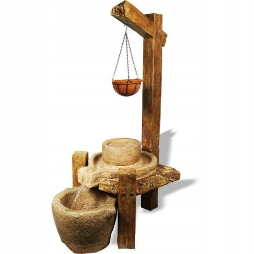 Podświetlana fontanna dekoracyjna o wyglądzie kamienia
