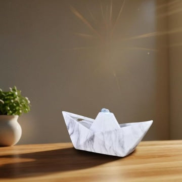 Ceramiczna fontanna stołowa LED 32 cm z efektem marmuru